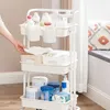 Rollwagen, 3 Ebenen, Servierwagen, 2 Bremsen, Ablagefächer Produktbild-Vorschau 3