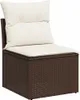 Design 9-tlg. Garten-Sofagarnitur mit Kissen Braun Poly Produktbild-Vorschau 4
