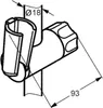 A close-up technical drawing of a shower slide bar holder with dimensions indicated. Produktbild-Vorschau