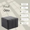 LIKMA Pouf, Hocker Schwarz 46x35x46 cm, 3D-Effekt Velvet Produktbild-Vorschau 3