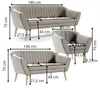 Sofello ? Sofa Set KAYA 3+2+1 in Samt Beige – Produktbild-Vorschau 5