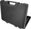 A black plastic tool case, partially open, showing the interior compartments. Produktbild-Vorschau