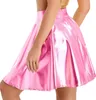 Damen Rock Gr. XL Kurze Minirock Shiny Metallic Skater Rock Produktbild-Vorschau 4
