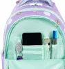 A close-up view of the interior of a backpack, showing various pockets and items stored inside. Produktbild-Vorschau