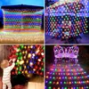 Collage of four images showing outdoor decorative lights in various settings. Náhled obrázku produktu