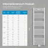 Heilmetz Handtuchheizkörper 160 x 50 cm 654W Warmwasser Produktbild-Vorschau 7