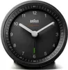 A close-up studio shot of a black Braun alarm clock. Produktbild-Vorschau