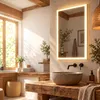 Relaxdays Badspiegel, 60 x 100 cm, dimmbarer LED-Spiegel, Produktbild-Vorschau 3