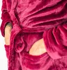 Damen Herren Bademantel Warm Plüsch mit Kapuze Geschenk Produktbild-Vorschau 6