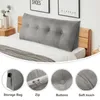 A wedge pillow is shown on a bed, with close-up shots of its features. Produktbild-Vorschau