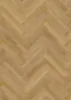 A close-up, top-down view of a herringbone pattern of wood-look vinyl flooring. Produktbild-Vorschau
