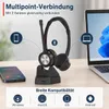 Bluetooth Headset mit Mikrofon & Ladestation, kabelloses Produktbild-Vorschau 3