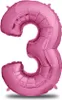 Zahl Luftballon XL 75CM Nummer Folienballon Pink 3 Produktbild-Vorschau 1