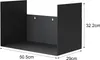 A black metal firewood rack with dimensions indicated. Produktbild-Vorschau