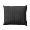 A black pillow with vertical stripes on a white background. Produktbild-Vorschau