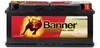 A car battery with a prominent label. Produktbild-Vorschau