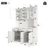 Buffetschrank 120 x 40 x 191 cm mit Glastüren, Produktbild-Vorschau 9
