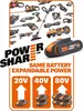 WORX WA3611 2 × AKU 4 Ah/ Doppelladegerät 2 A Produktbild-Vorschau 2