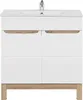 Moderne badkamerset van 80 cm breed, in glanzend wit, met Productafbeelding-voorbeeld 12