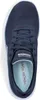 A top-down view of a blue Skechers shoe. Voir les images du produit