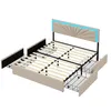 Letto imbottito INONEFT, 160x200 cm, con 4 cassetti. Letto Anteprima dell’immagine prodotto 7