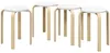 Set mit 4 stapelbaren runden Hockern aus wei?em Holz, ? 40 Produktbild-Vorschau 1