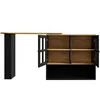 A black and wood-colored multifunctional bar table with an open sideboard. Produktbild-Vorschau