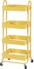 A yellow four-tier rolling cart with wheels, shown against a white background. Produktbild-Vorschau