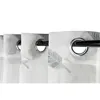 A close-up view of grommet curtains hanging on a rod. Produktbild-Vorschau
