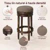 Tabouret de bar en bois pivotant, rembourré, design rétro Voir les images du produit 5