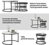 Collage of images showing nesting coffee tables and their use. Produktbild-Vorschau