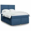Boxspringbett mit Matratze Blau 140x190 cm Stoff Produktbild-Vorschau 2