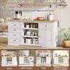 okwish Îlot de cuisine / buffet avec 5 tiroirs et 2 Voir les images du produit 5