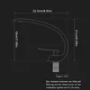 A technical drawing of a faucet with dimensions and installation instructions. Produktbild-Vorschau