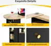 Collage of close-up images showcasing details of a rotating dining bar/table. Náhled obrázku produktu