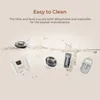Various detachable parts of a vacuum cleaner are shown floating in water, with text describing ease of cleaning. Náhľad obrázku produktu
