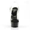 DELIGHT-608 Damen Sandale von Pleaser, Transparent Schwarz Produktbild-Vorschau 2