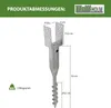 6x U-Profil Bodenhülse zum Einschrauben 8x8 cm 67,5 cm Produktbild-Vorschau 3
