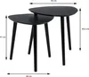 H&S Decoration | Set di tavolini - Set di 2 - Nero - Design Anteprima dell’immagine prodotto 3