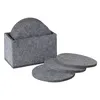 LS-LebenStil 10x Filz Glasuntersetzer Grau Rund 10cm mit Produktbild-Vorschau 3