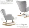 Fauteuil à bascule TORVE rembourré - Bouclé gris clair Voir les images du produit 3