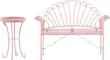 BELIANI 2-Sitzer Gartenbank mit Beistelltisch Rosa Eisen Produktbild-Vorschau 1