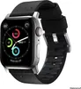 A close-up shot of a smartwatch with a black band and silver hardware, displayed against a white background. Náhled obrázku produktu