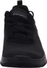 A close-up, front-facing view of a black Skechers Flex Appeal 4.0 sneaker. Voir les images du produit