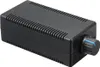 A black electronic device with a knob on the side, shown from a slight angle against a white background. Produktbild-Vorschau