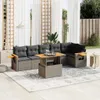 vidaXL 7-tlg. Garten-Sofagarnitur mit Kissen Grau Poly Produktbild-Vorschau 2