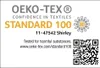 This image shows the OEKO-TEX STANDARD 100 certification logo and related text. Produktbild-Vorschau