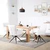 Homestyle4u Esszimmerstühle 4er Set drehbar Chenille Weiß Produktbild-Vorschau 2