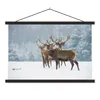 MuchoWow® Textilposter Hirsche - Tiere - Schnee - Winter - Produktbild-Vorschau 1