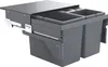 A pull-out waste bin system with two compartments, mounted on drawer slides. Produktbild-Vorschau